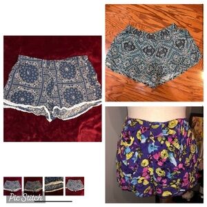 bundle of 3 pattern stretch shorts‎